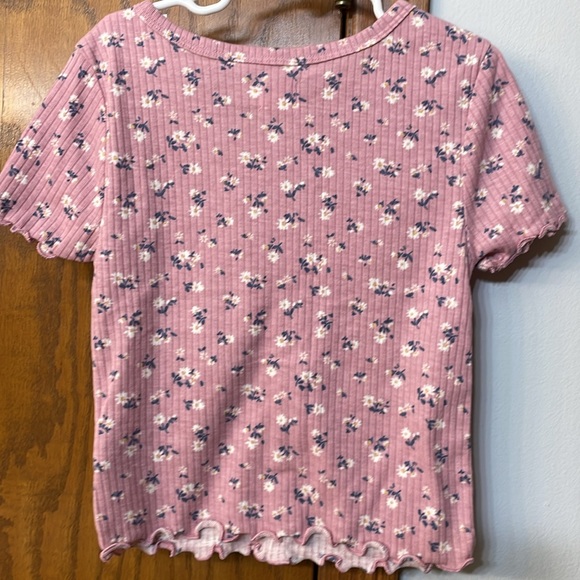 WONDER NATION NWT Medium (7/8) ribbed pink shirt with daisy floral design short - Picture 6 of 8